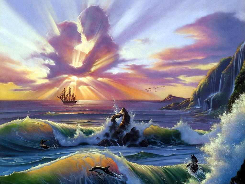 oceanic lovers Fantasy Oil Paintings